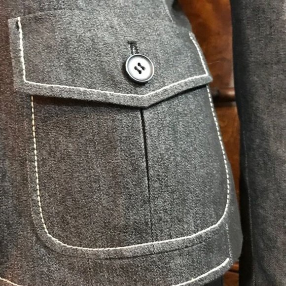 Kasper Black Denim Contrast Stitch Blazer - Picture 10 of 13